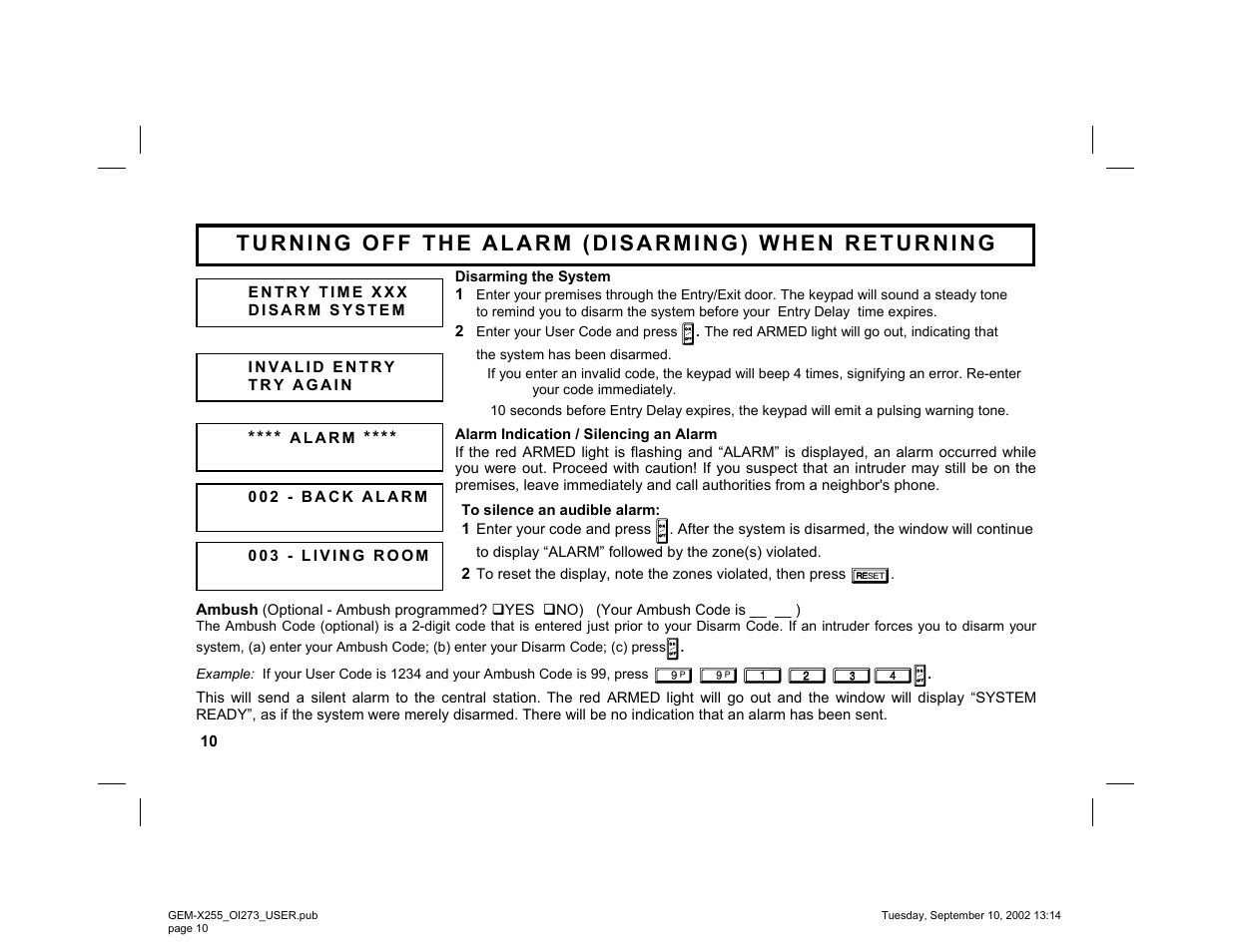 Napco Security Technologies GEM-X255 User Manual | Page 10 / 40