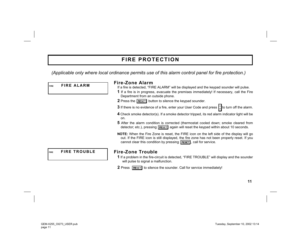 Napco Security Technologies GEM-X255 User Manual | Page 11 / 40