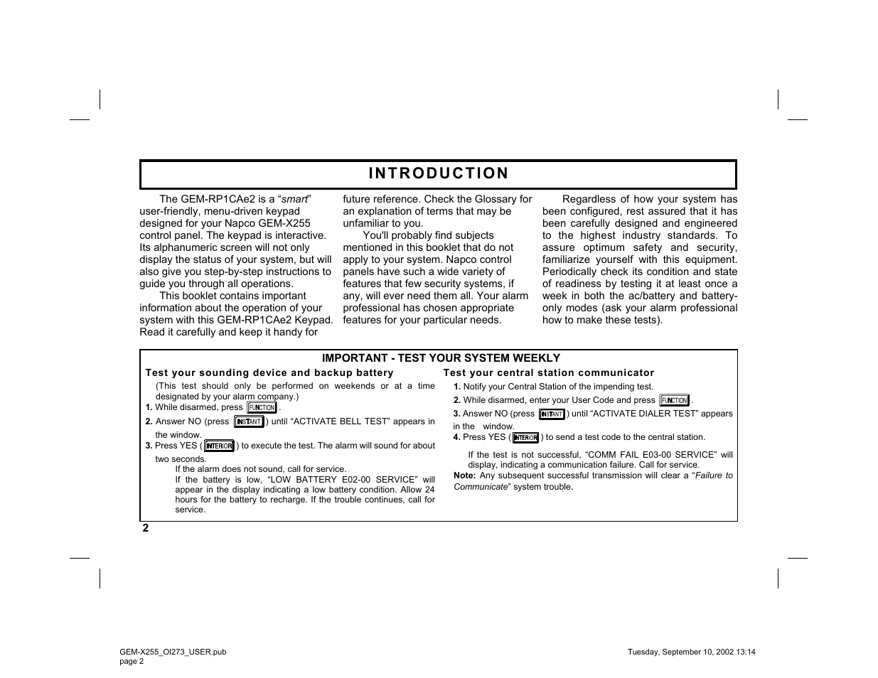 Napco Security Technologies GEM-X255 User Manual | Page 2 / 40