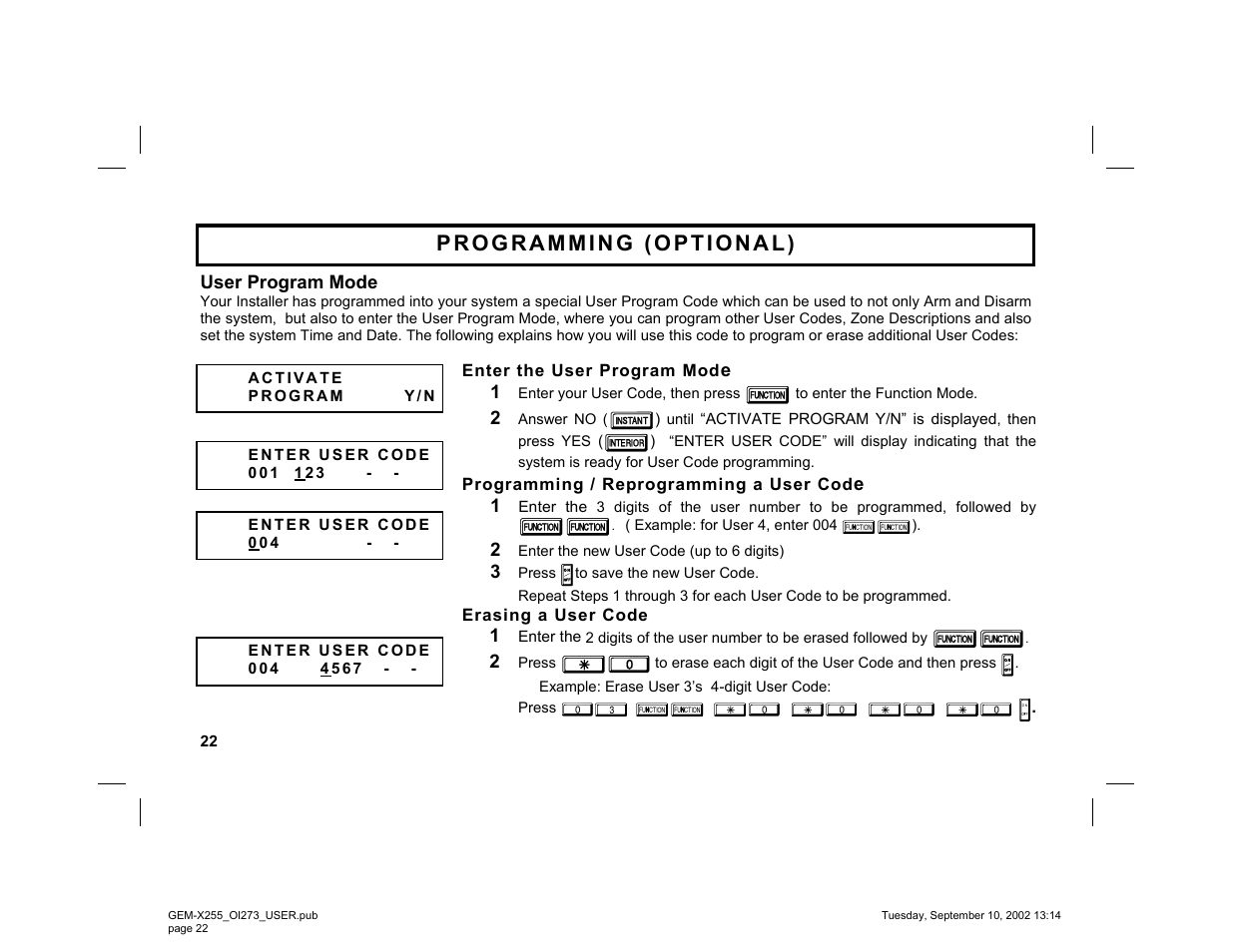 Napco Security Technologies GEM-X255 User Manual | Page 22 / 40