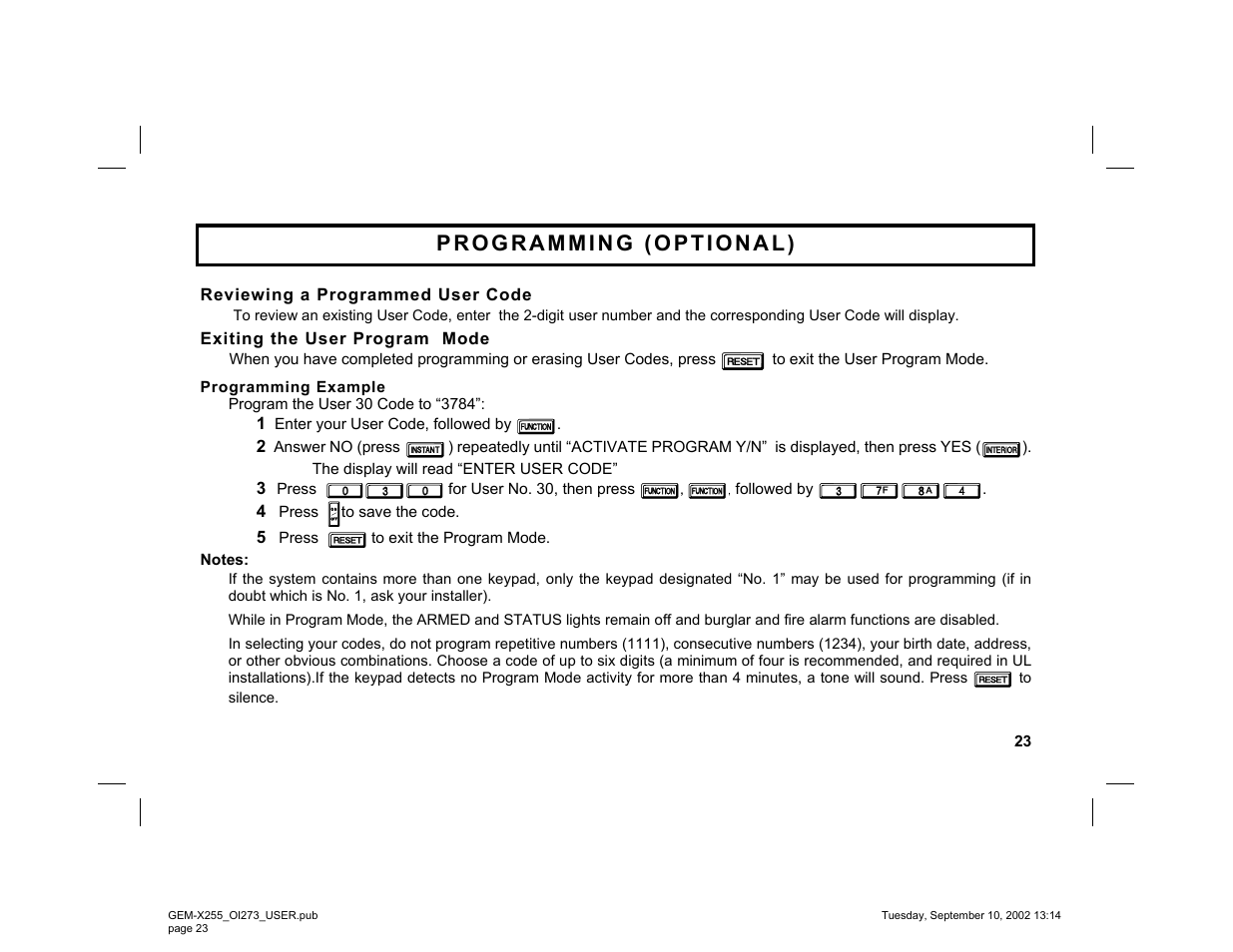 Napco Security Technologies GEM-X255 User Manual | Page 23 / 40