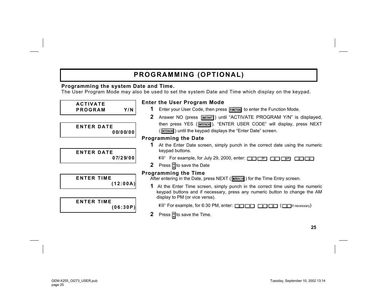 Napco Security Technologies GEM-X255 User Manual | Page 25 / 40