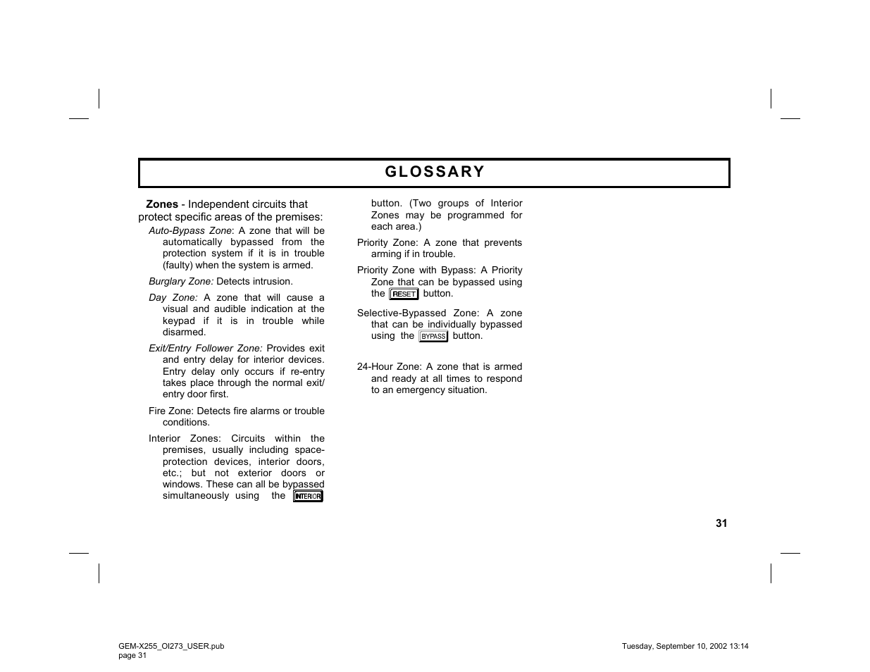 Napco Security Technologies GEM-X255 User Manual | Page 31 / 40