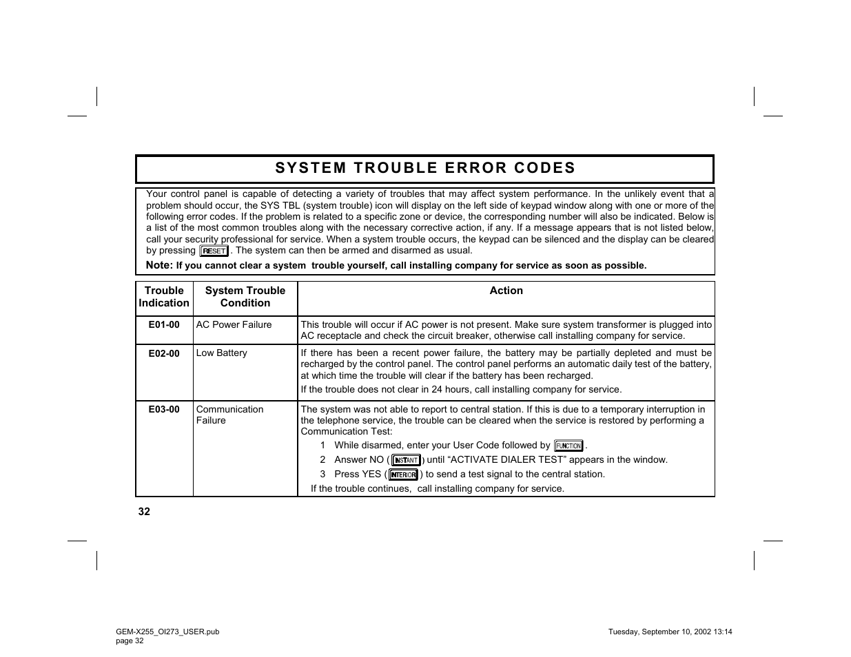 Napco Security Technologies GEM-X255 User Manual | Page 32 / 40