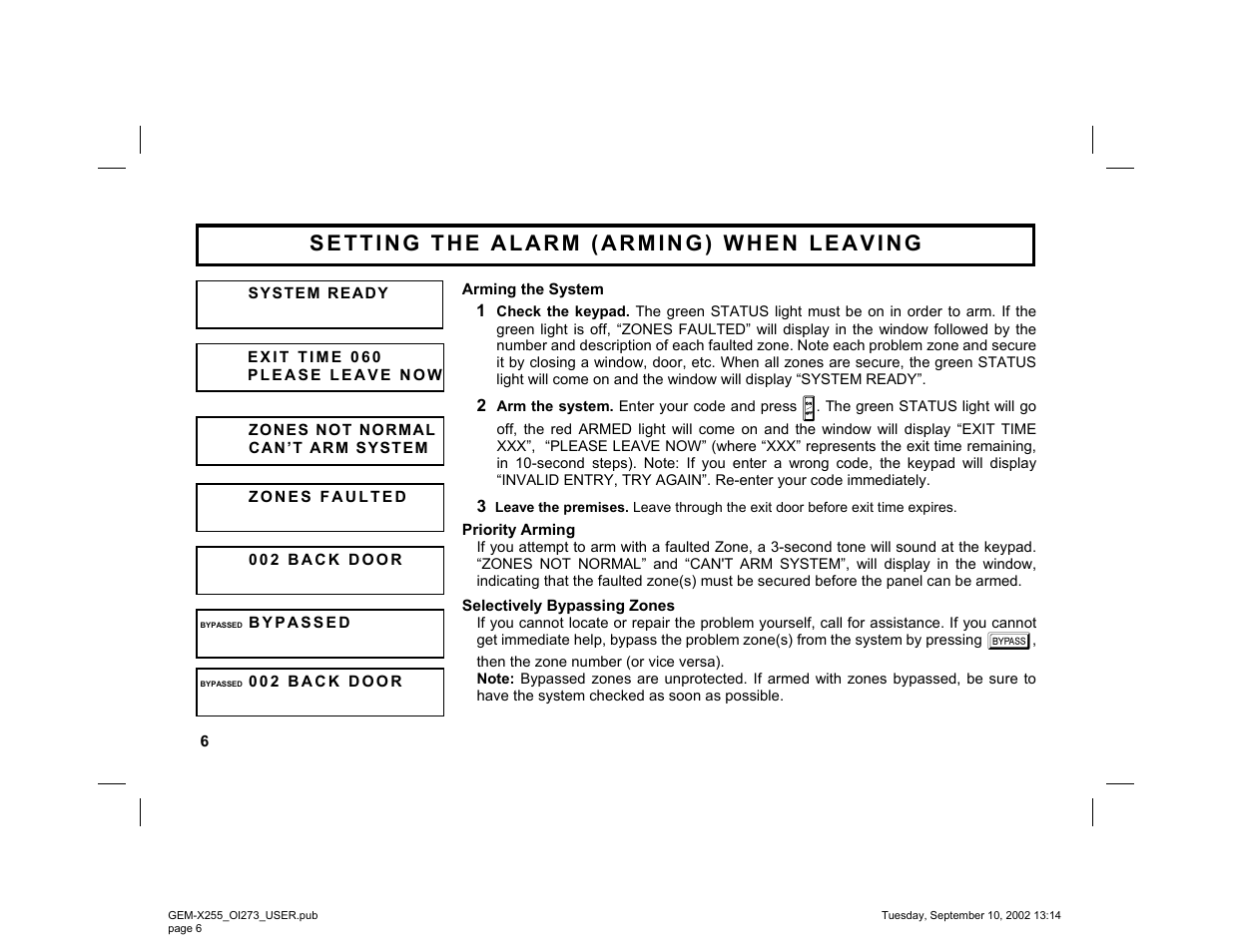Napco Security Technologies GEM-X255 User Manual | Page 6 / 40