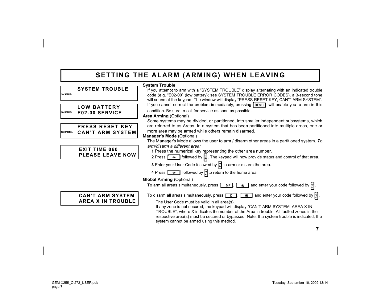 Napco Security Technologies GEM-X255 User Manual | Page 7 / 40