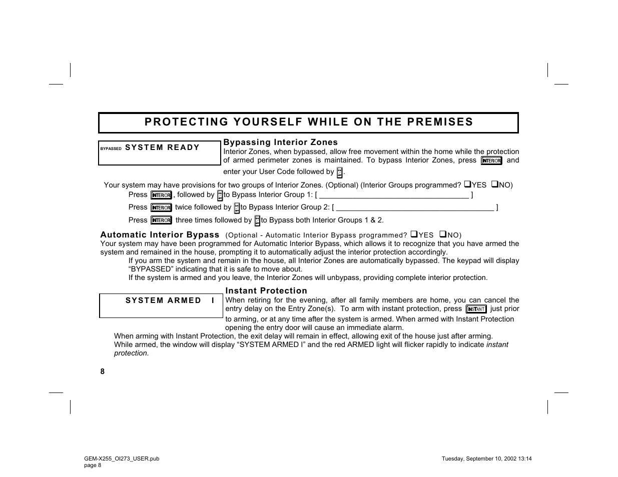 Napco Security Technologies GEM-X255 User Manual | Page 8 / 40