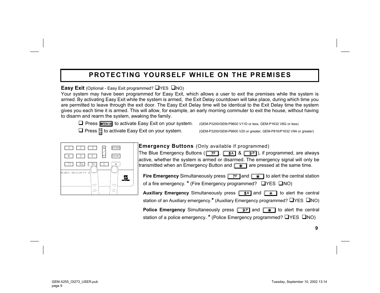 Napco Security Technologies GEM-X255 User Manual | Page 9 / 40