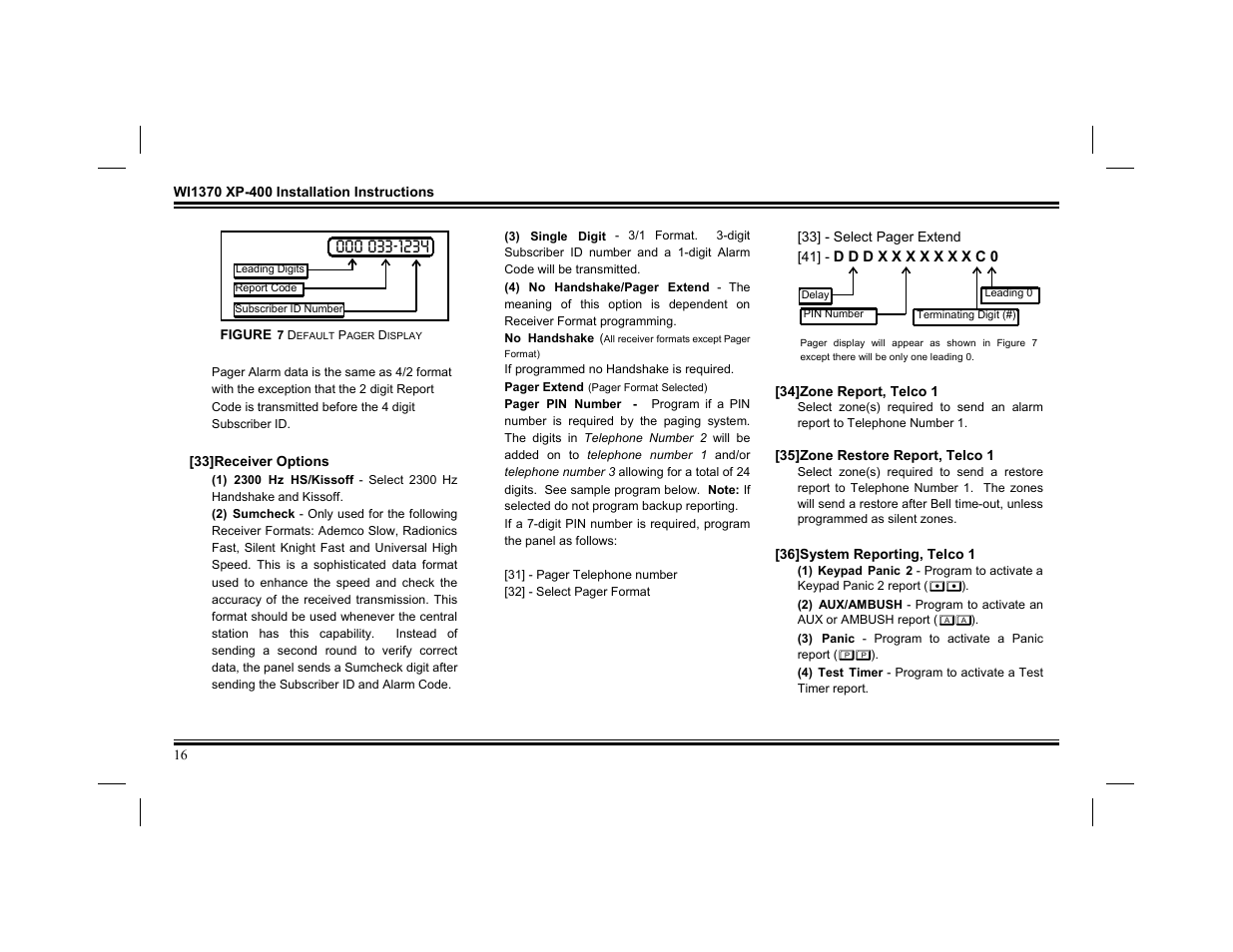Napco Security Technologies XP-400 User Manual | Page 16 / 28