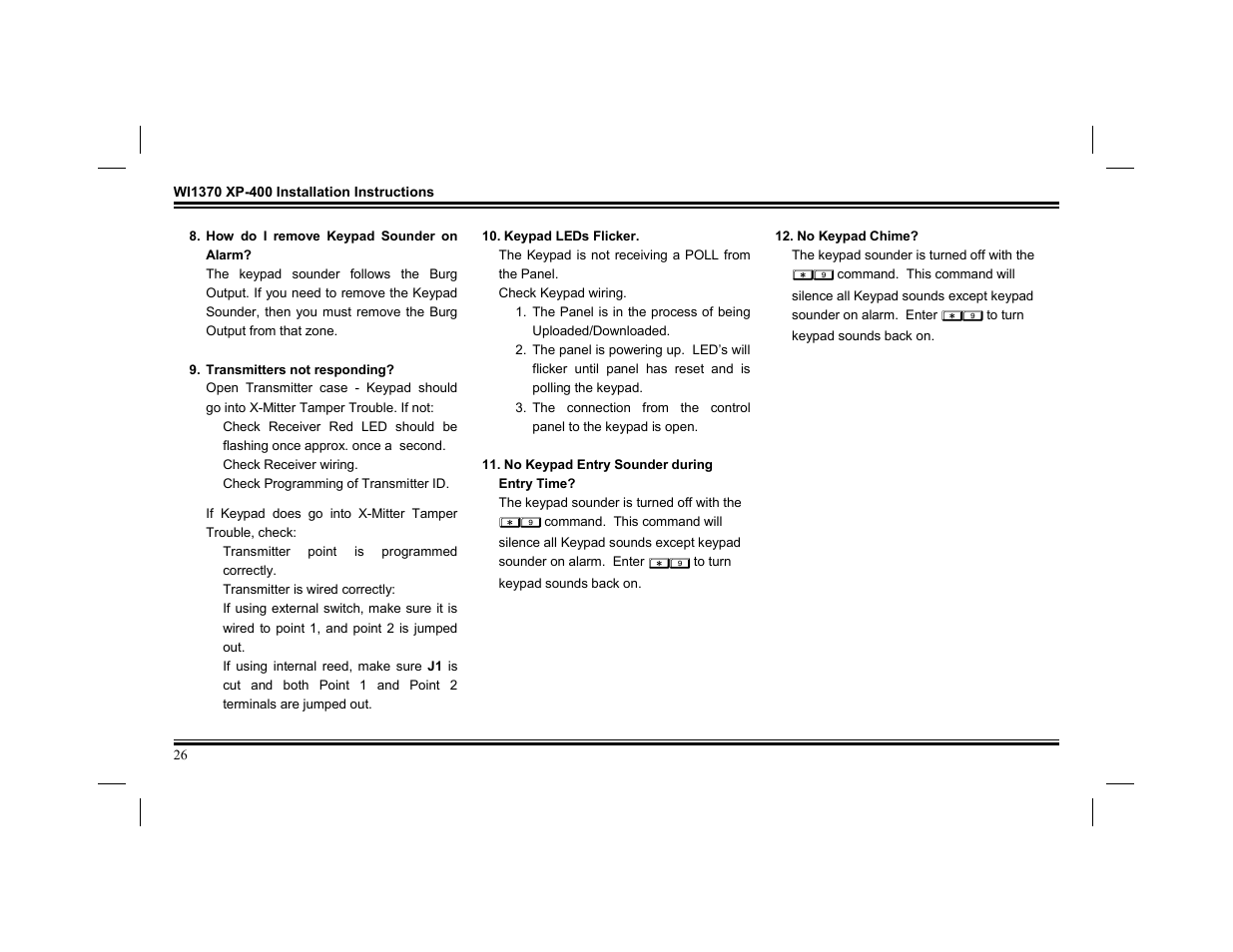 Napco Security Technologies XP-400 User Manual | Page 26 / 28