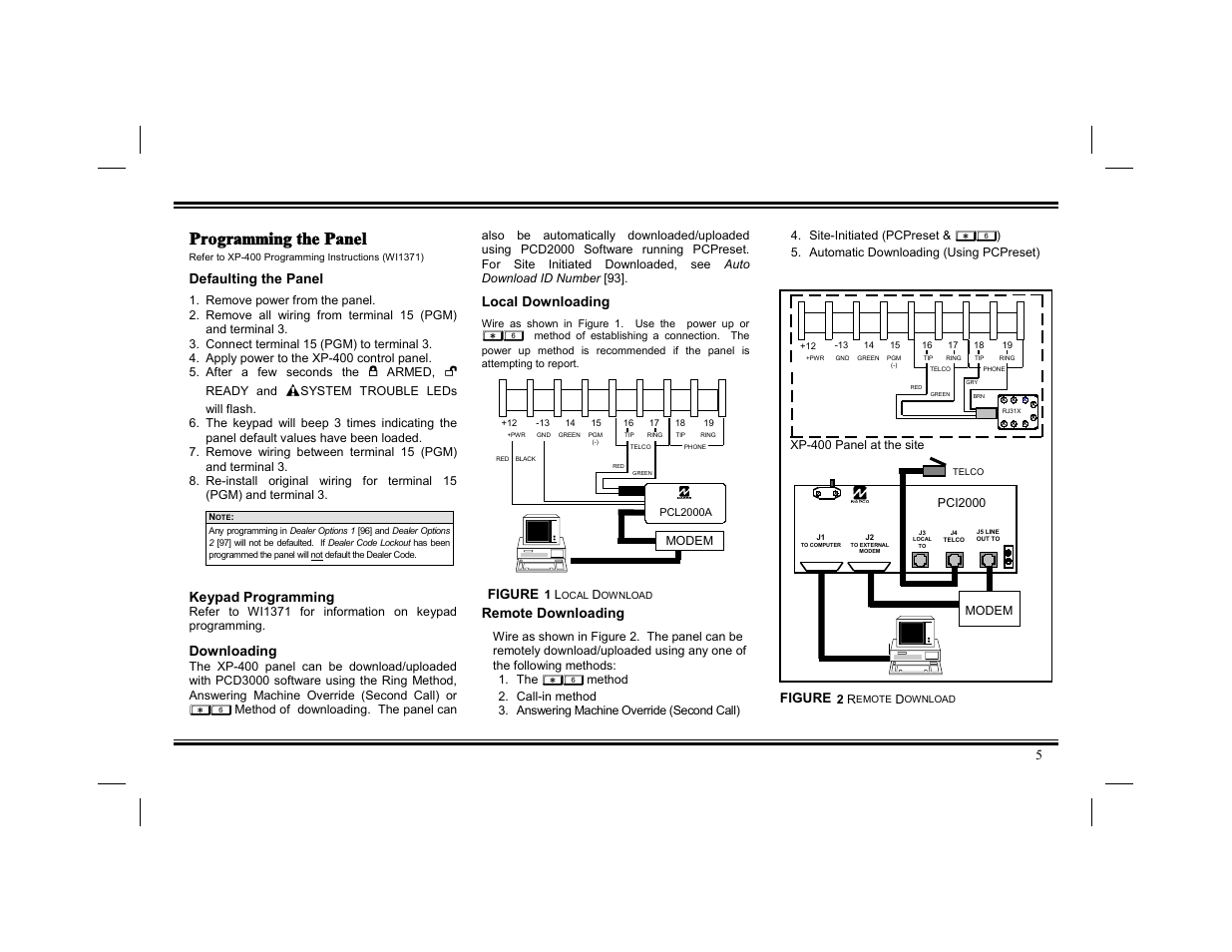 Programming the panel | Napco Security Technologies XP-400 User Manual | Page 5 / 28