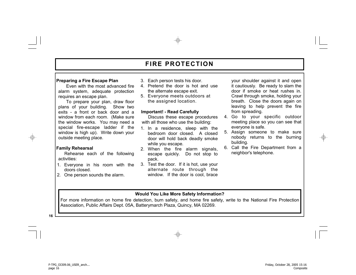 Napco Security Technologies F-TPG User Manual | Page 16 / 28