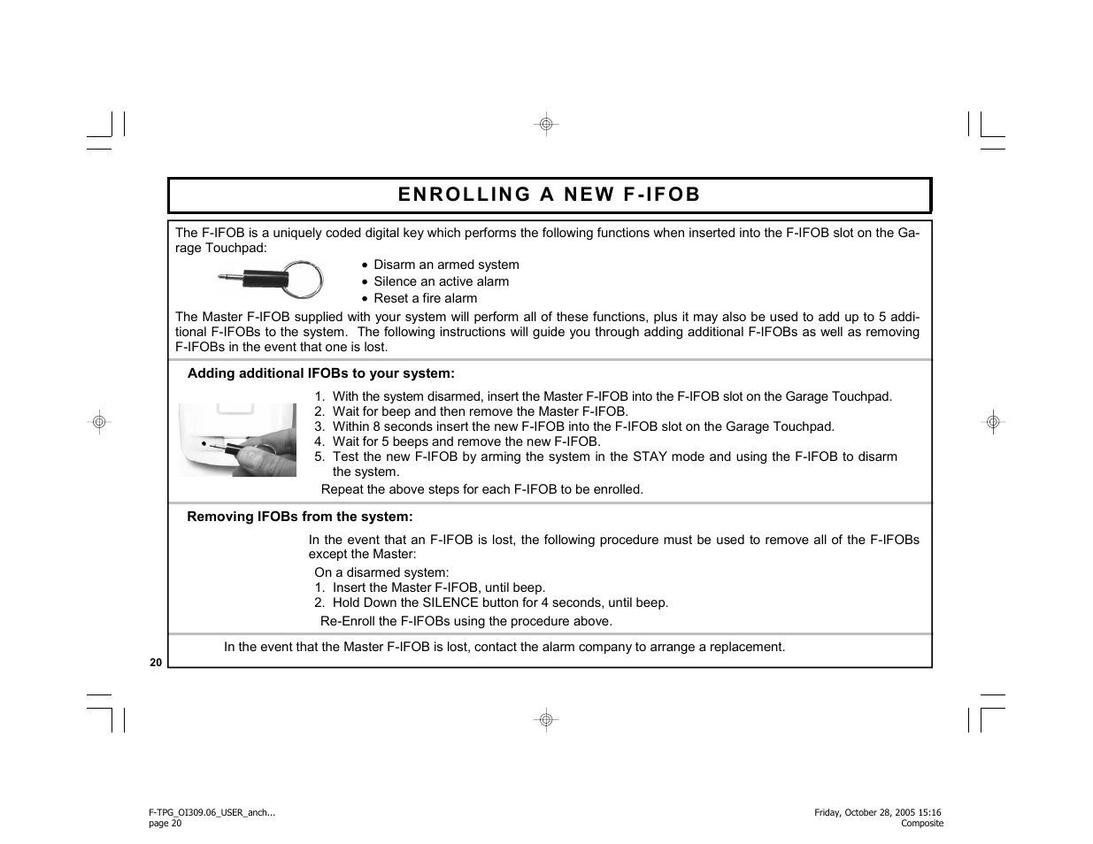 Napco Security Technologies F-TPG User Manual | Page 20 / 28