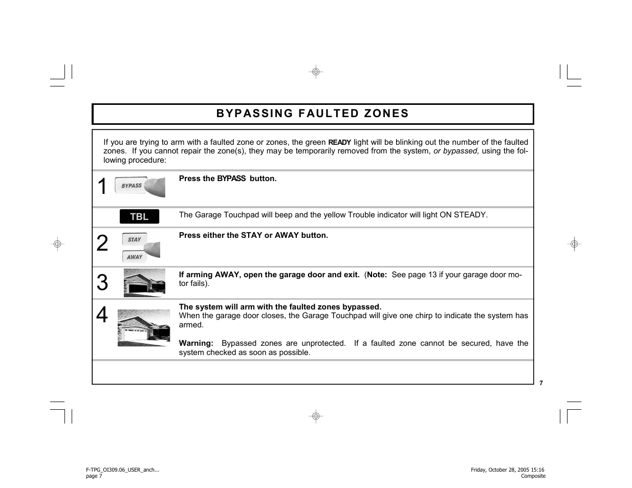 Napco Security Technologies F-TPG User Manual | Page 7 / 28