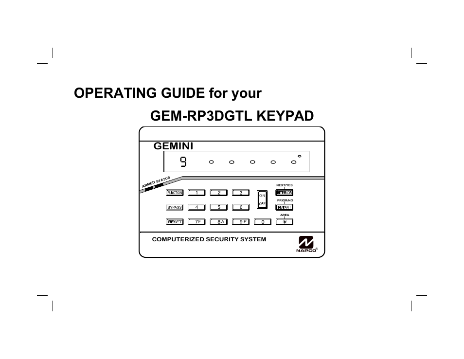 Napco Security Technologies GEM-RP3DGTL User Manual | 32 pages