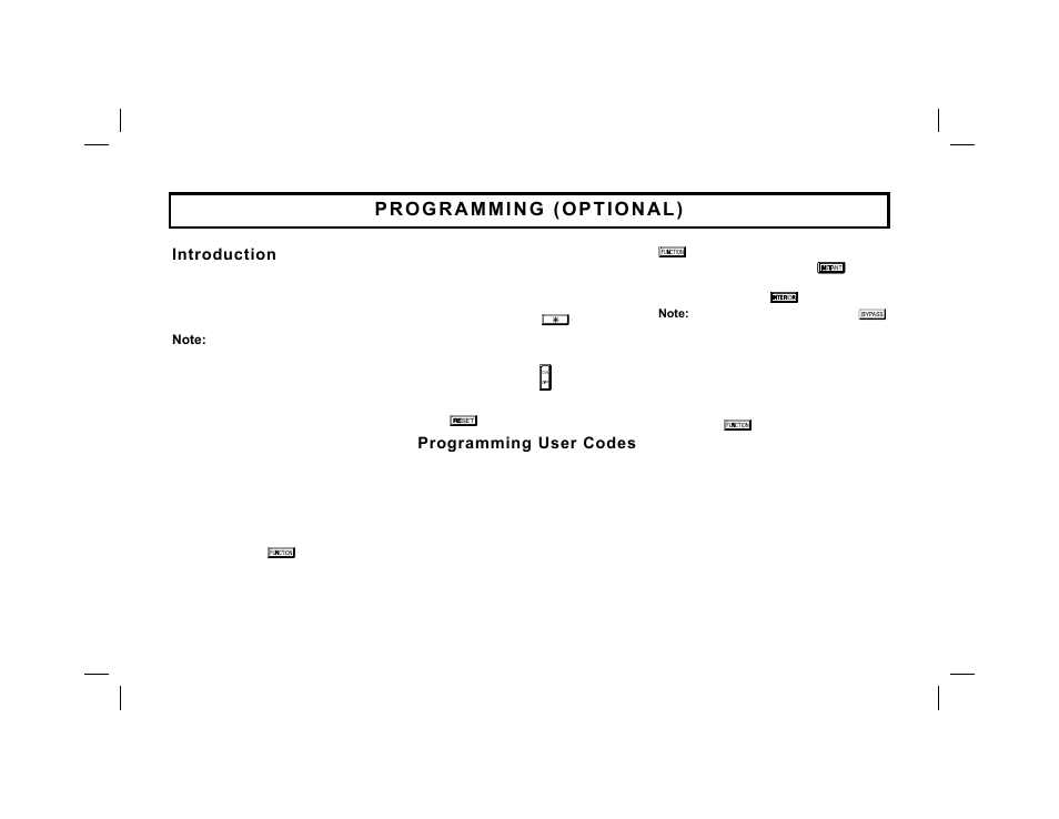Introduction, Programming user codes | Napco Security Technologies GEM-RP3DGTL User Manual | Page 24 / 32