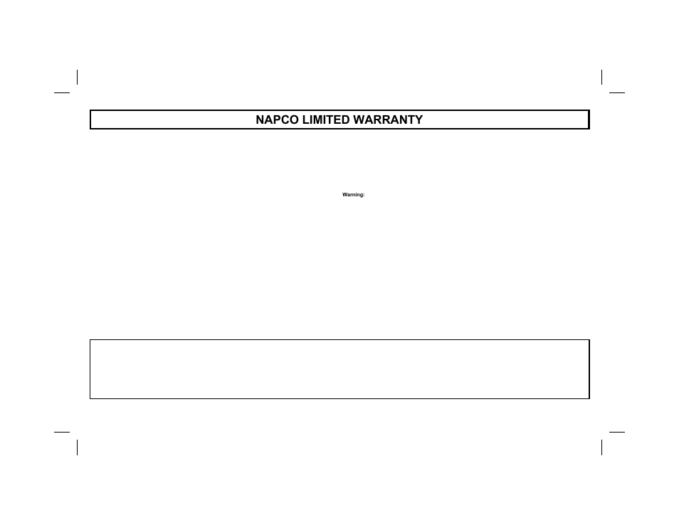 Napco limited warranty | Napco Security Technologies GEM-RP3DGTL User Manual | Page 32 / 32