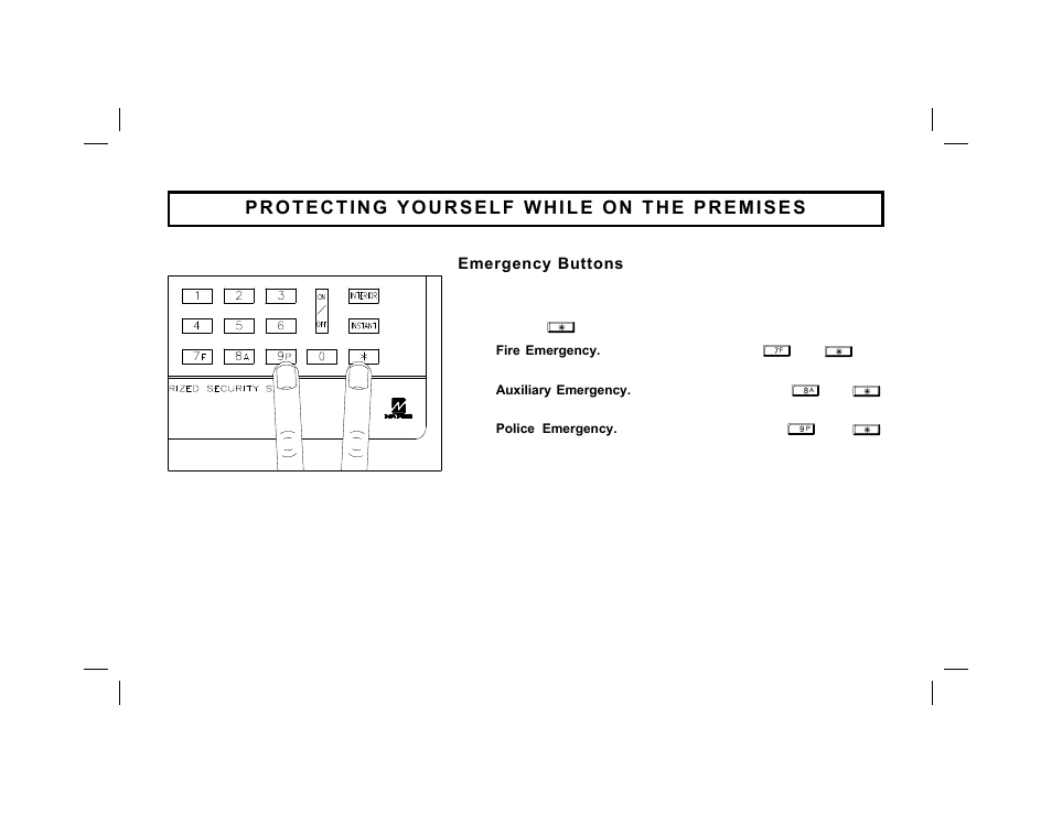 Emergency buttons (only available if programmed) | Napco Security Technologies GEM-RP3DGTL User Manual | Page 9 / 32