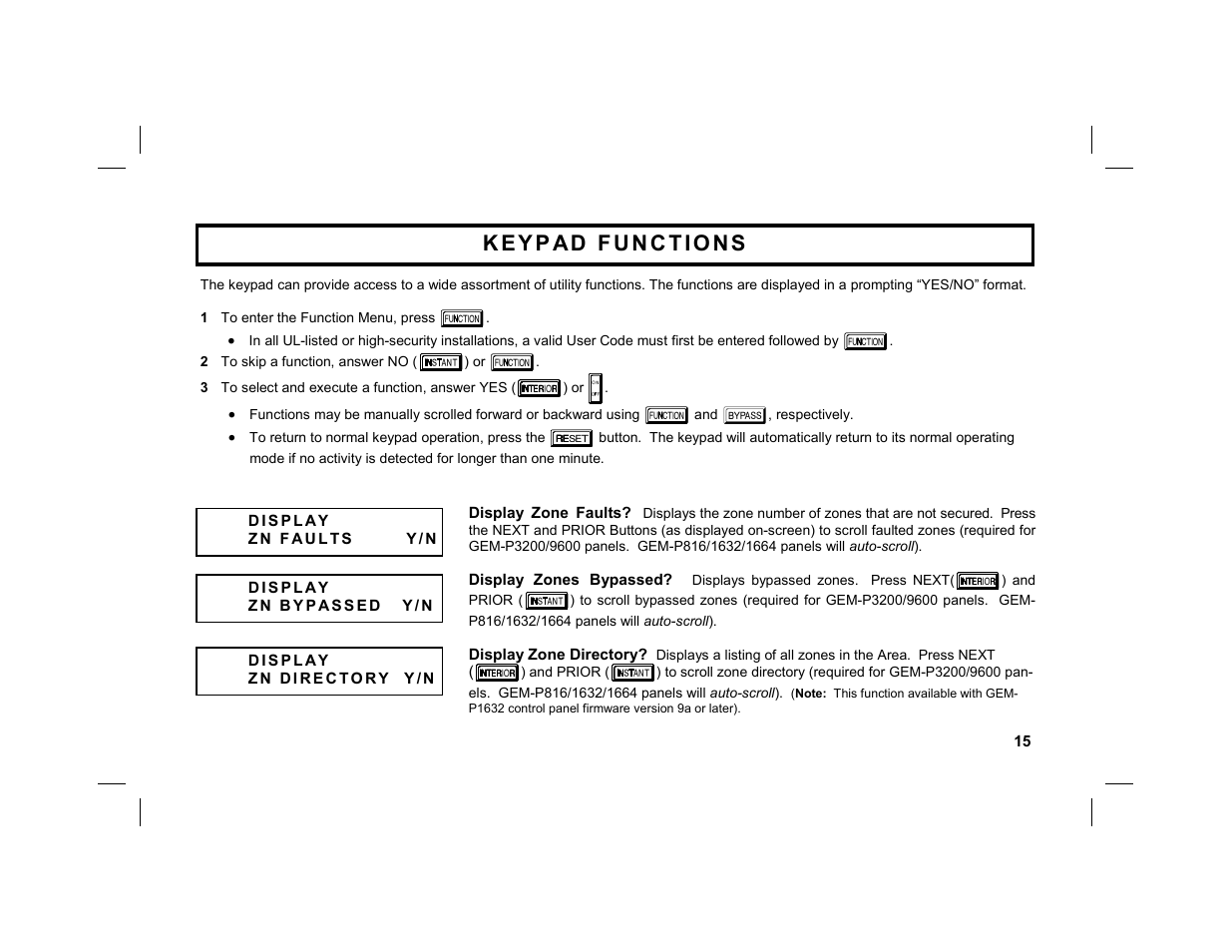Napco Security Technologies GEM-DXRP1 User Manual | Page 15 / 40