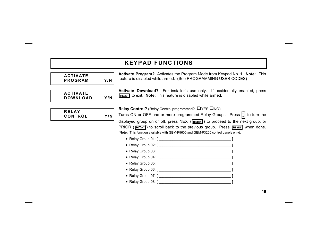 Napco Security Technologies GEM-DXRP1 User Manual | Page 19 / 40