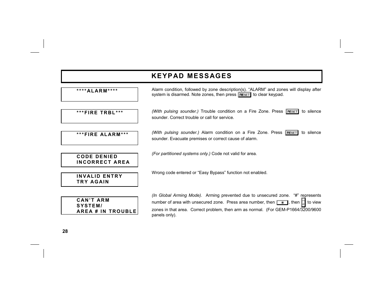 Napco Security Technologies GEM-DXRP1 User Manual | Page 28 / 40