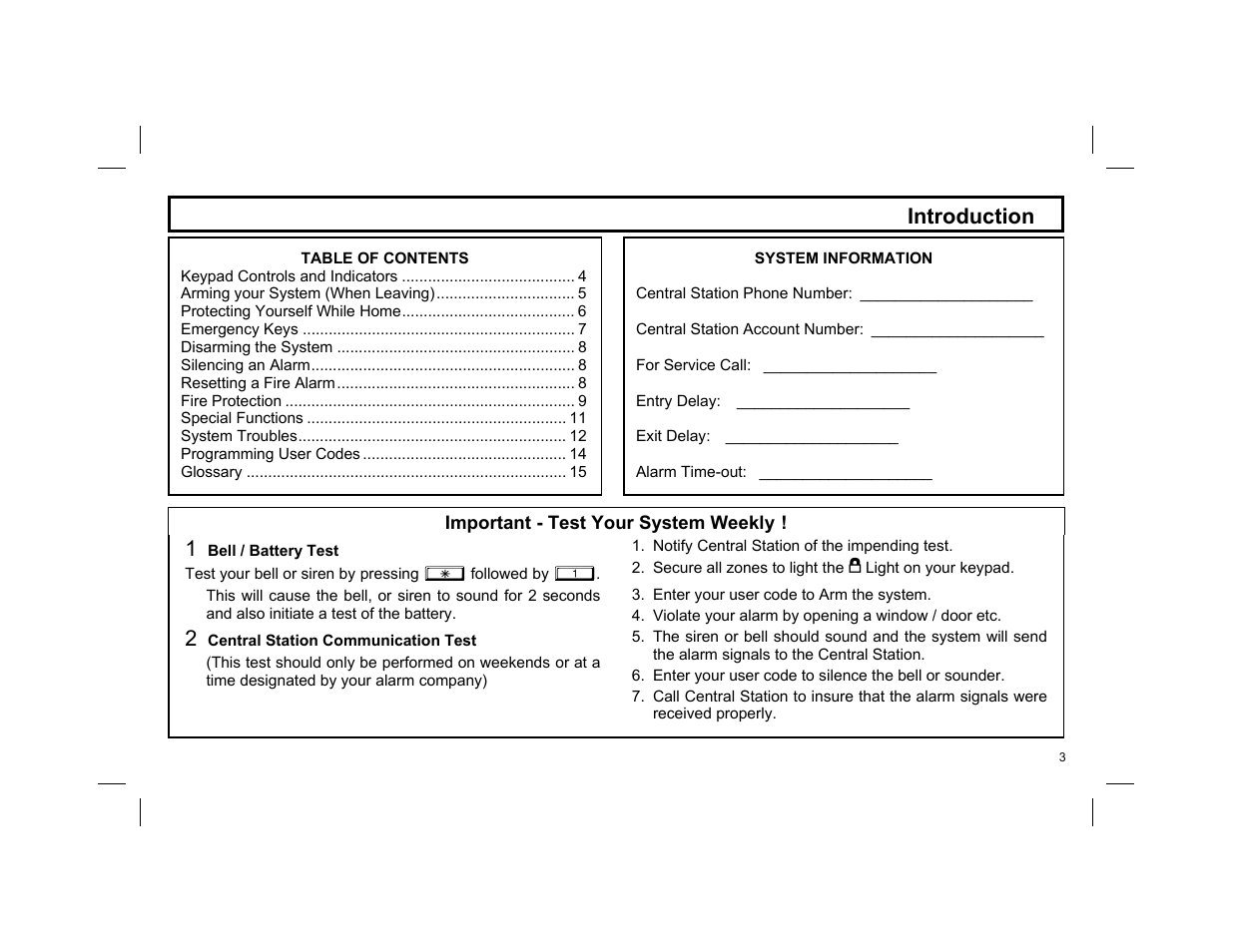 Introduction | Napco Security Technologies NAPCO EXPRESS XP-600 User Manual | Page 3 / 16