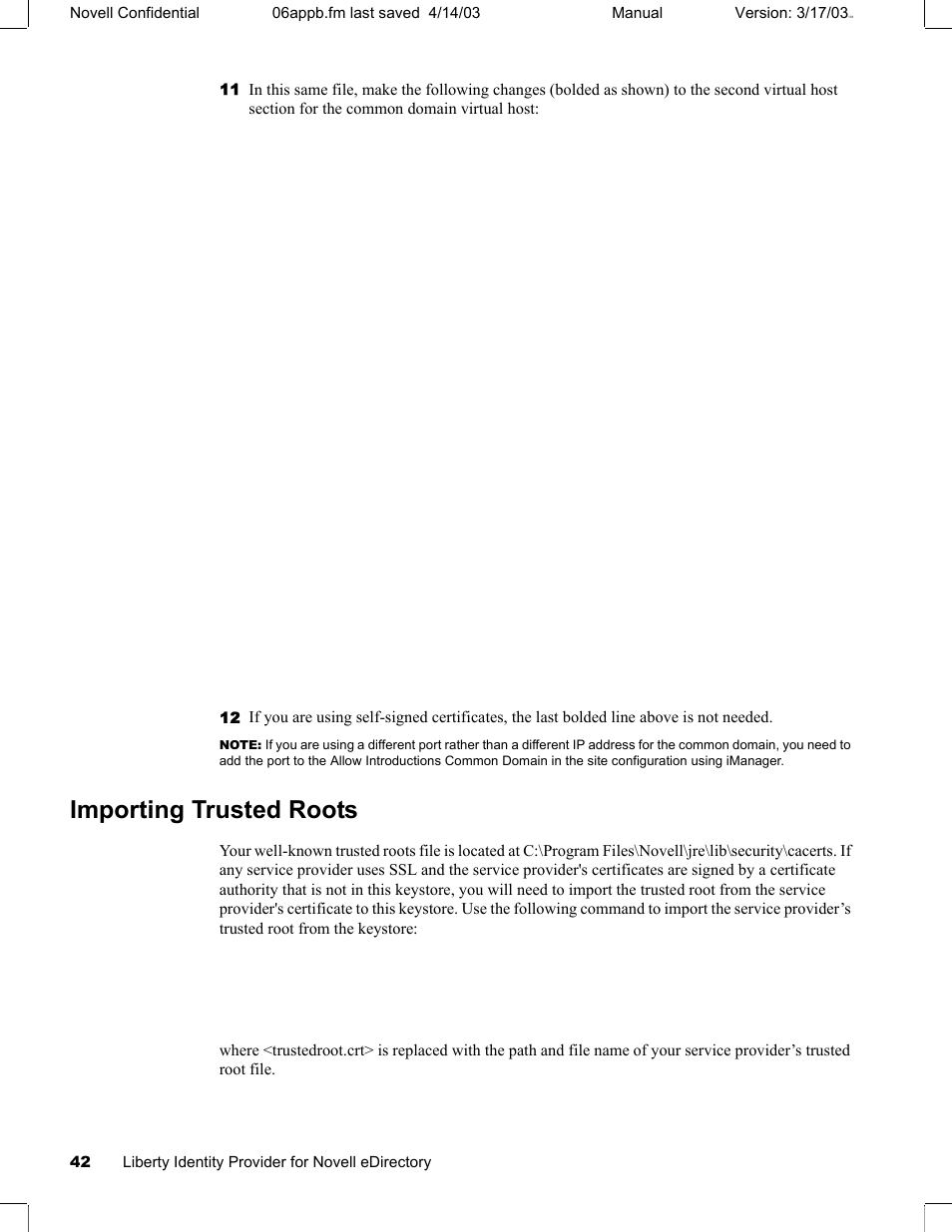 Importing trusted roots | Novell eBook Reader User Manual | Page 46 / 52