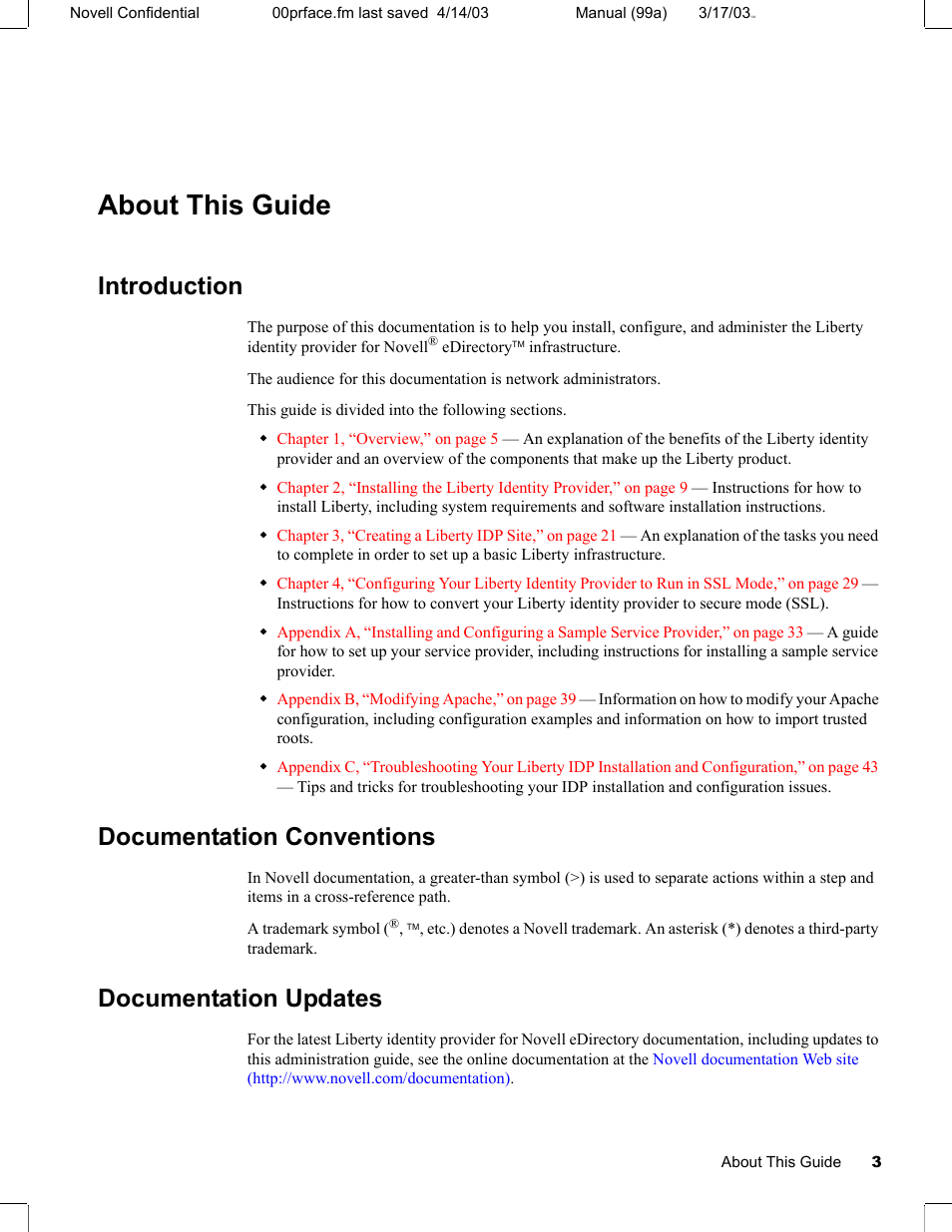 About this guide, Introduction, Documentation conventions | Documentation updates | Novell eBook Reader User Manual | Page 7 / 52