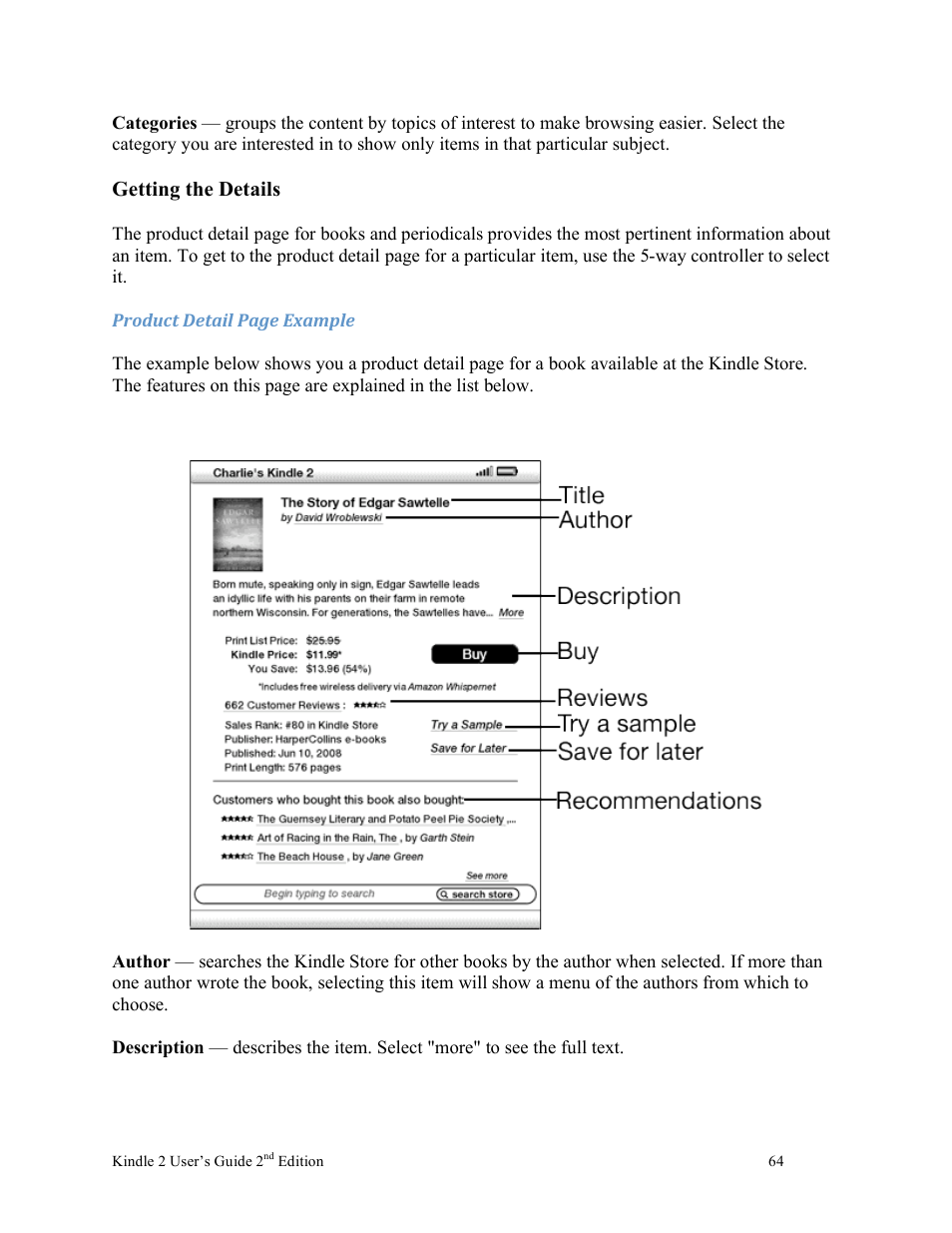 Getting the details | Nuance comm KINDLE 2 User Manual | Page 64 / 99