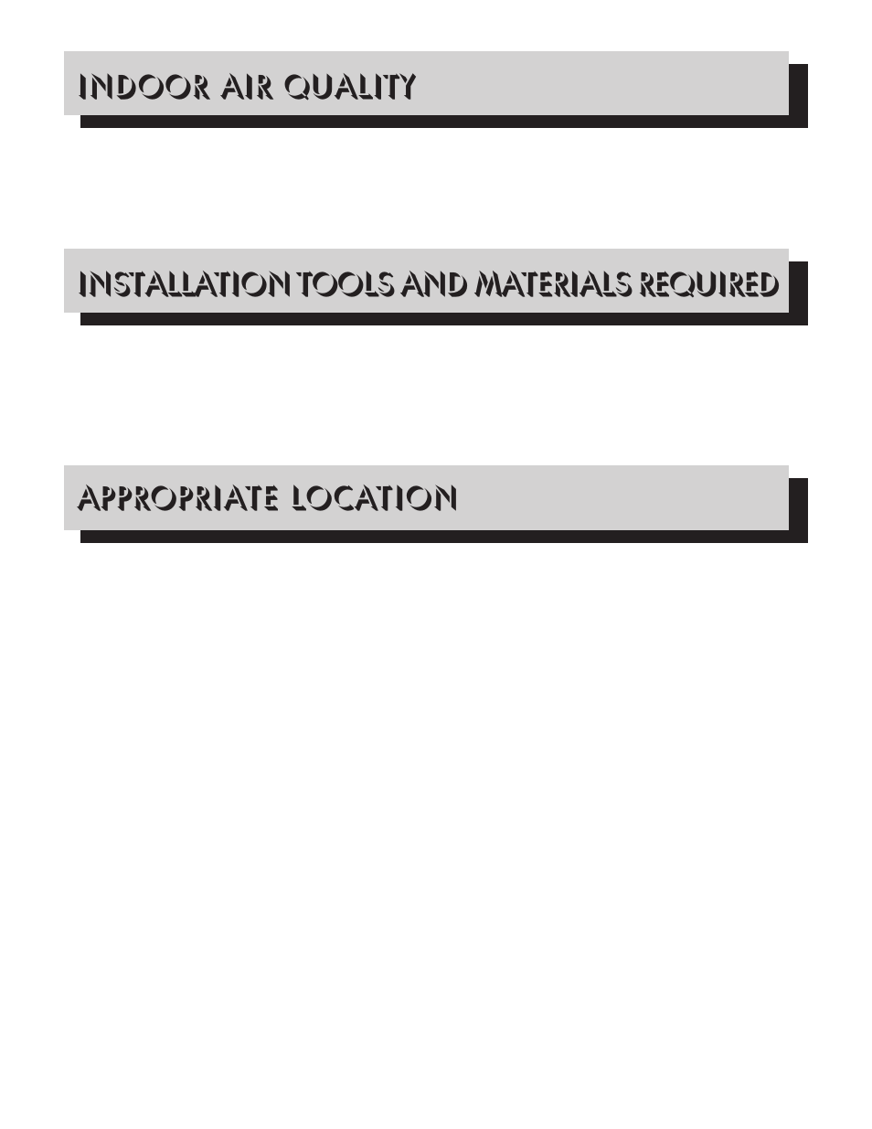 Appropriate location, Installation tools and materials required, Indoor air quality | Napoleon Grills WF9ST User Manual | Page 3 / 13