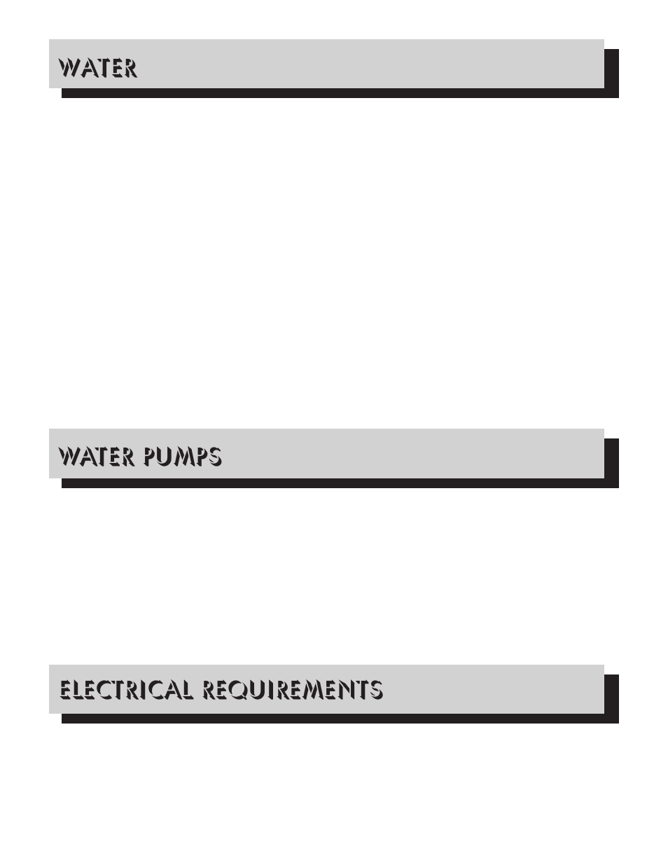 Water pumps electrical requirements water | Napoleon Grills WF9ST User Manual | Page 4 / 13