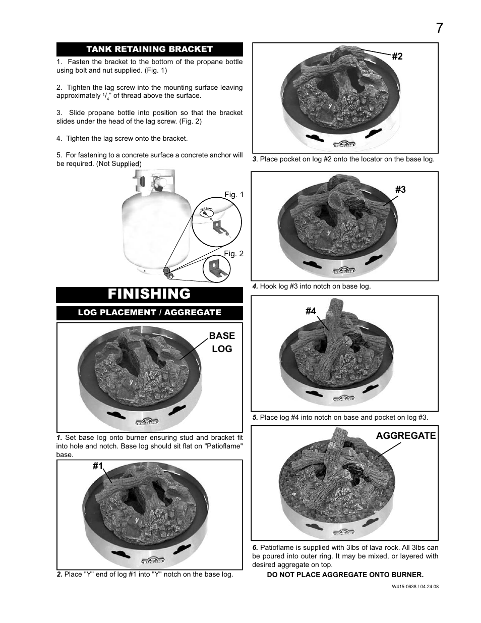 Finishing | Napoleon Fireplaces Patioflame GPFN User Manual | Page 7 / 12