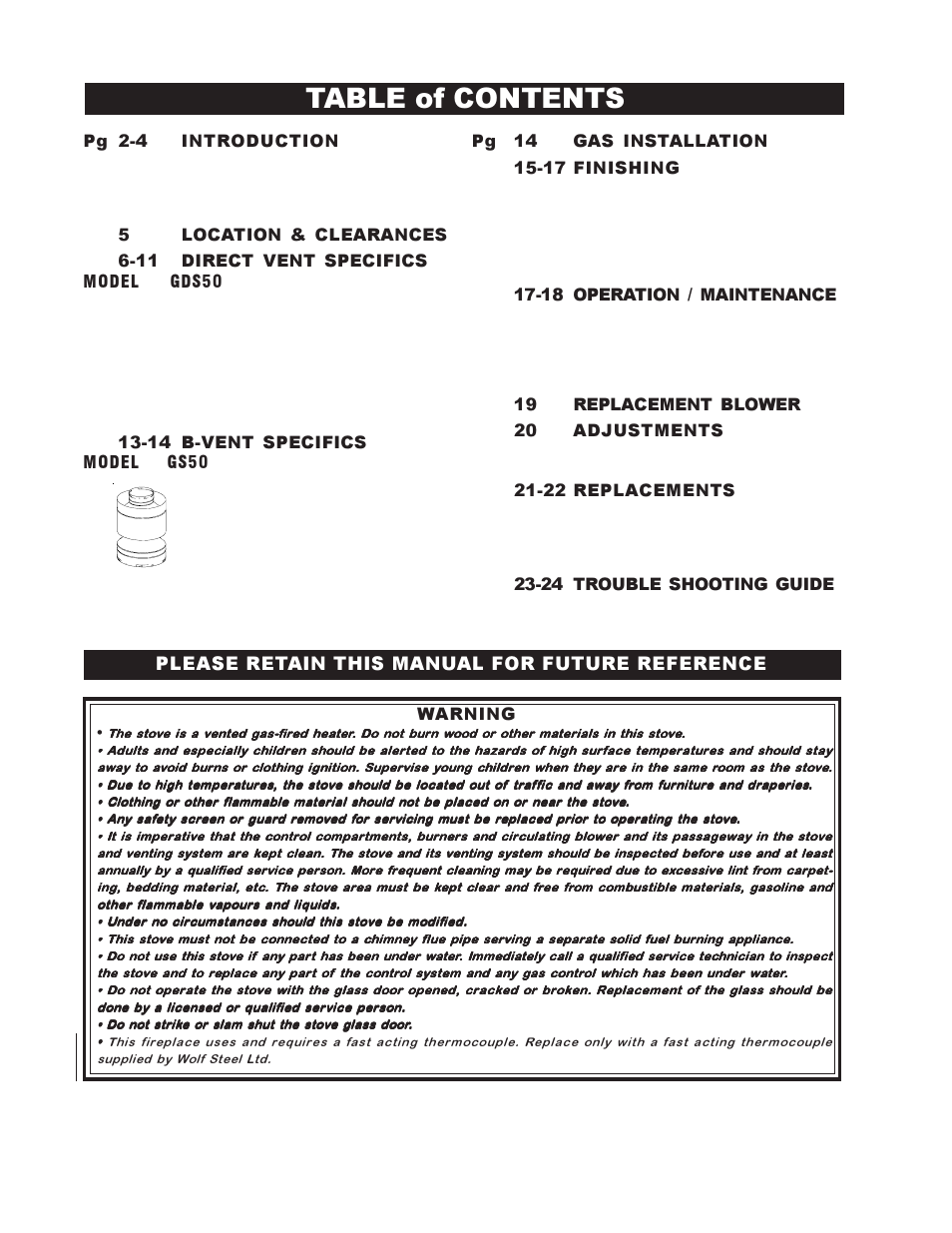 Napoleon Fireplaces GDS 50-N User Manual | Page 2 / 24