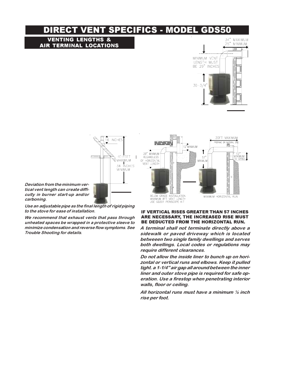 Direct vent specifics - model gds50 | Napoleon Fireplaces GDS 50-N User Manual | Page 6 / 24