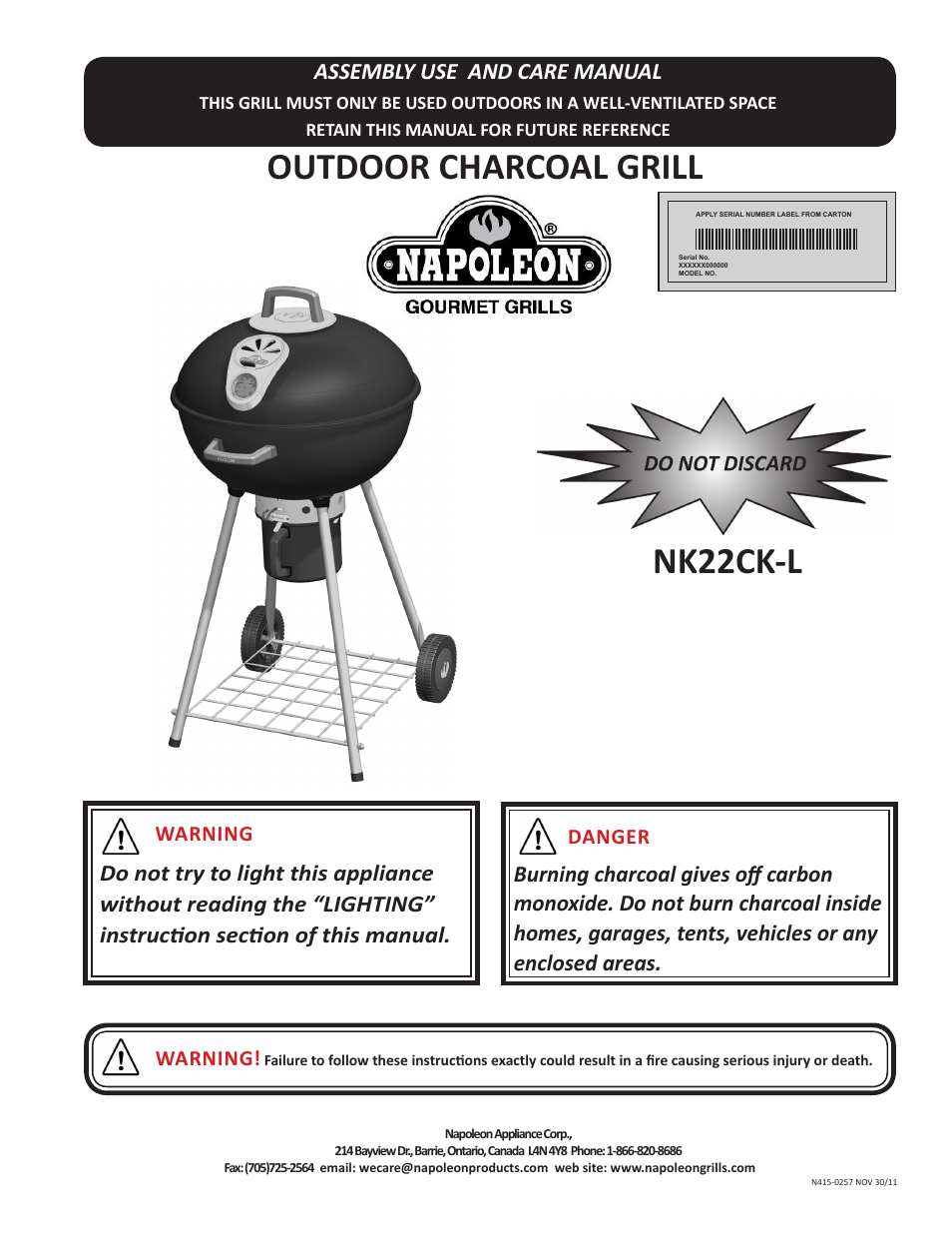 Napoleon Grills NK22CK-L User Manual | 76 pages