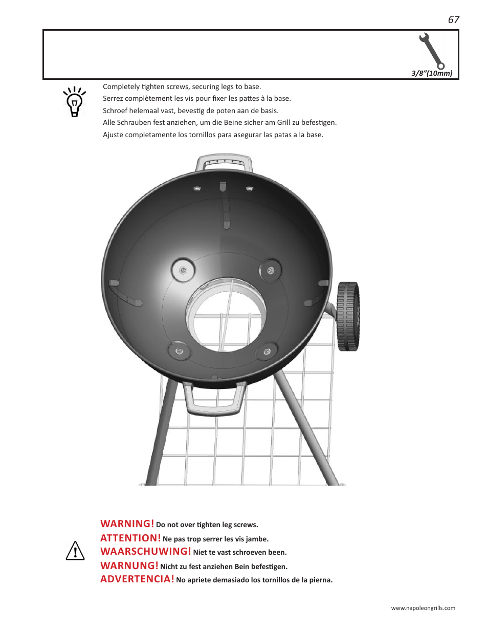 Attention, Warning, Waarschuwing | Warnung, Advertencia | Napoleon Grills NK22CK-L User Manual | Page 67 / 76