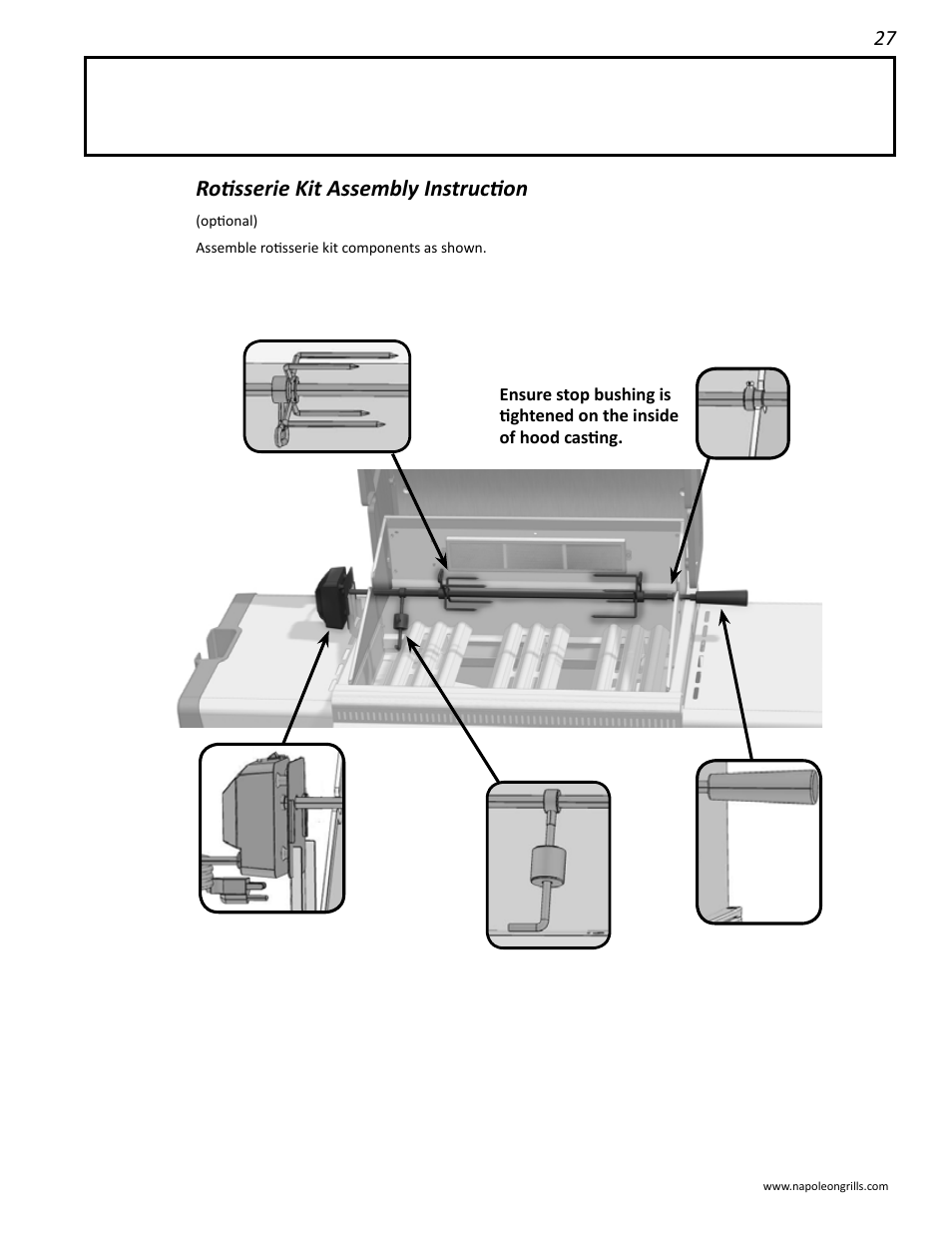 Rotisserie kit assembly instruction | Napoleon Grills LD485RB User Manual | Page 27 / 36