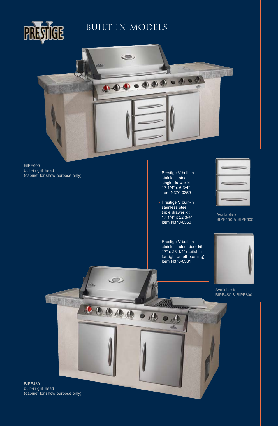 Built-in models | Napoleon Grills PF450 User Manual | Page 4 / 6