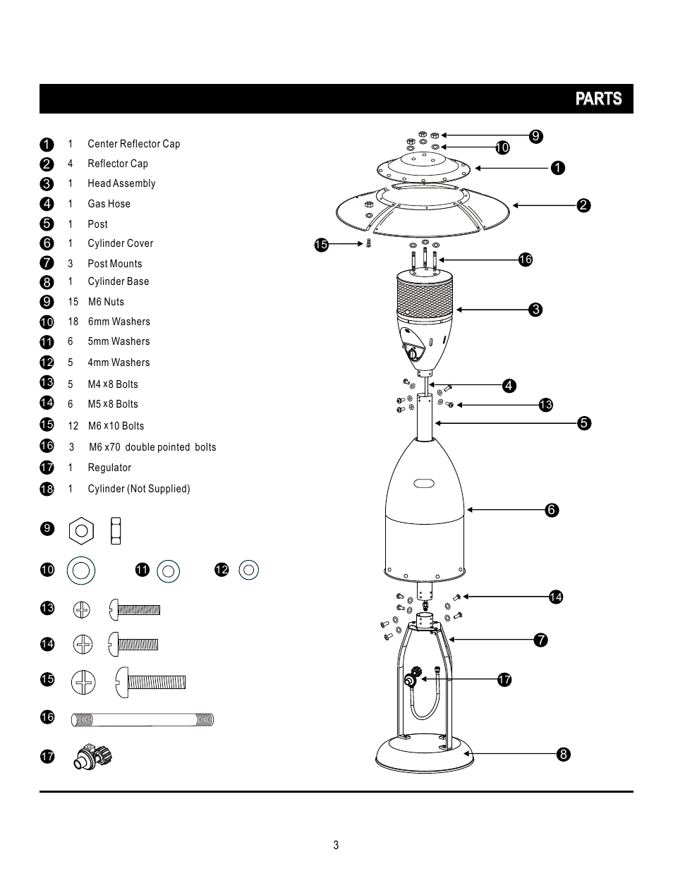 Parts | Napoleon Grills PTH38PSS User Manual | Page 3 / 15