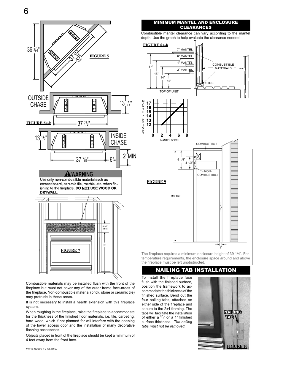 Nailing tab installation | Napoleon Fireplaces GSS36N User Manual | Page 6 / 12