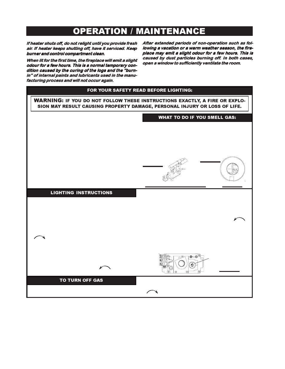Operation / maintenance | Napoleon Fireplaces GVF36 User Manual | Page 14 / 20