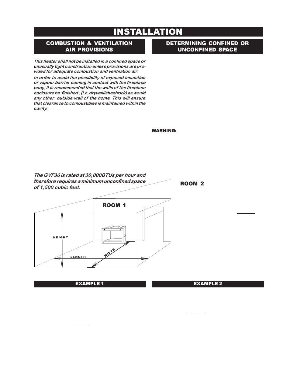 Installation | Napoleon Fireplaces GVF36 User Manual | Page 5 / 20