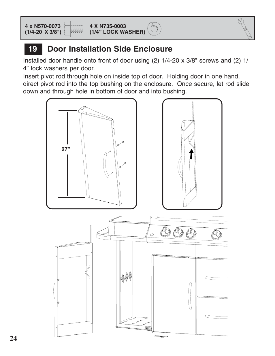 19 door installation side enclosure | Napoleon Grills MIRAGE 730 User Manual | Page 24 / 32