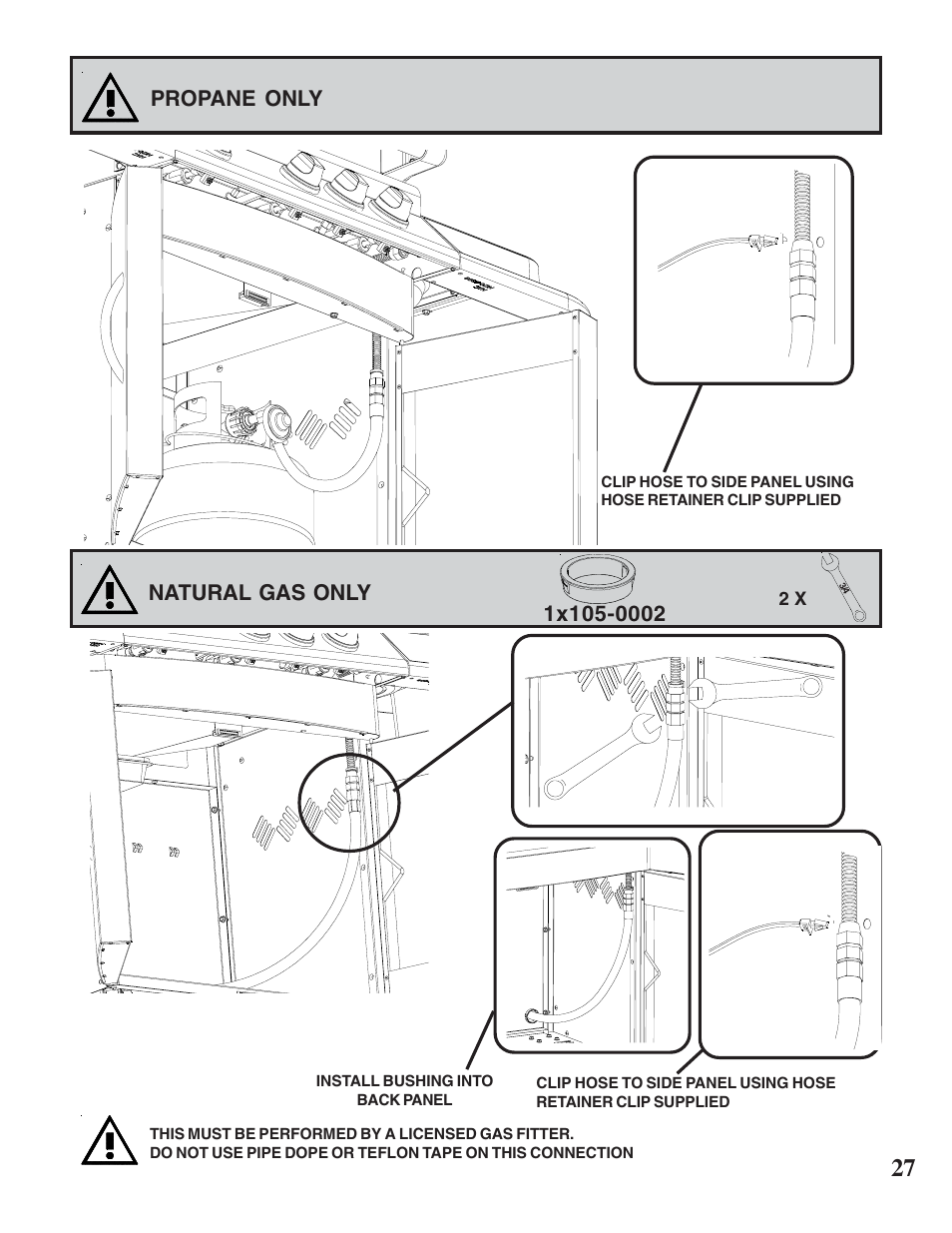 Propane only | Napoleon Grills MIRAGE 730 User Manual | Page 27 / 32