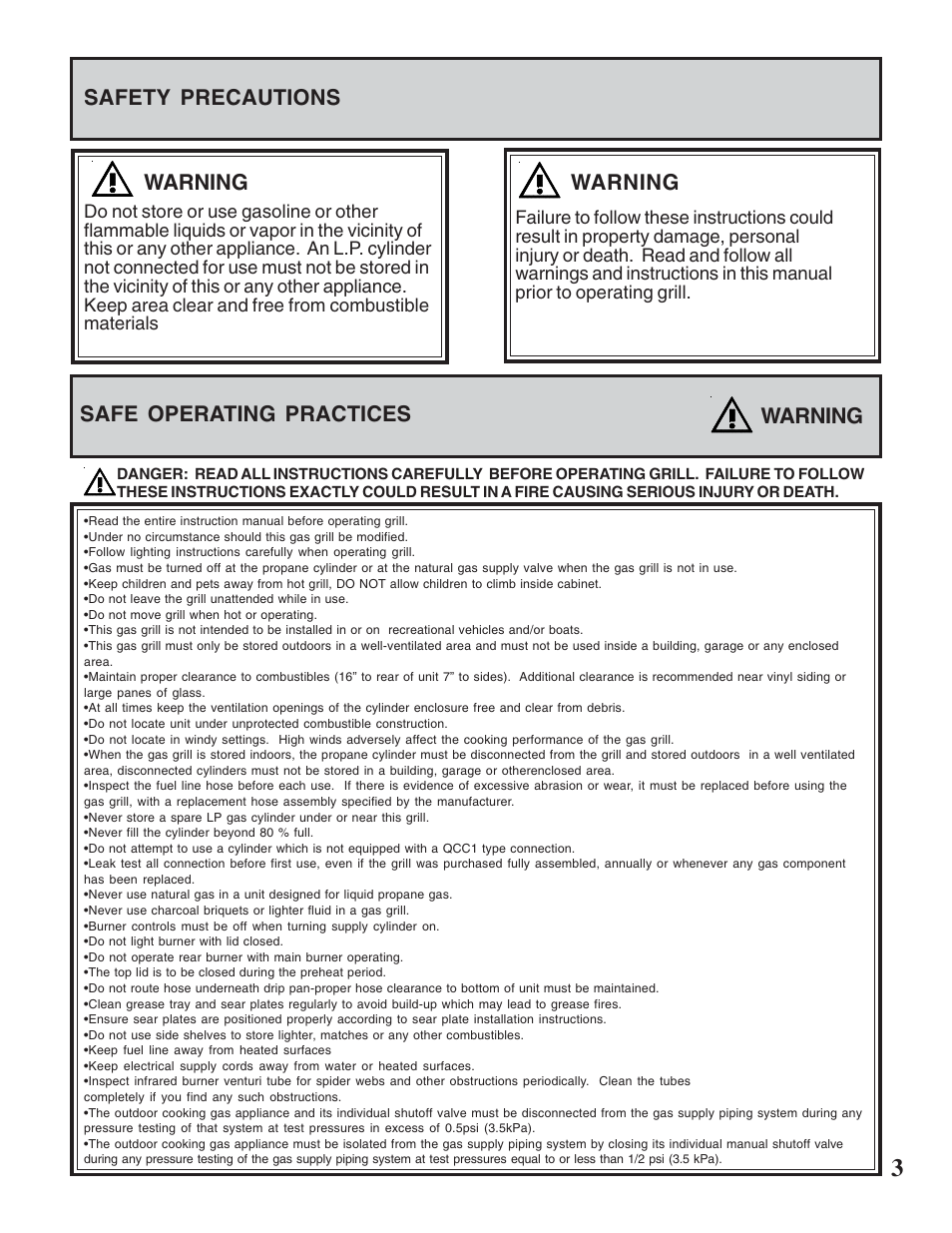Napoleon Grills MIRAGE 730 User Manual | Page 3 / 32