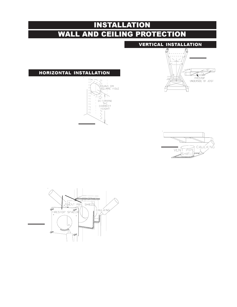 Installation wall and ceiling protection | Napoleon Fireplaces BGD38PT User Manual | Page 13 / 28