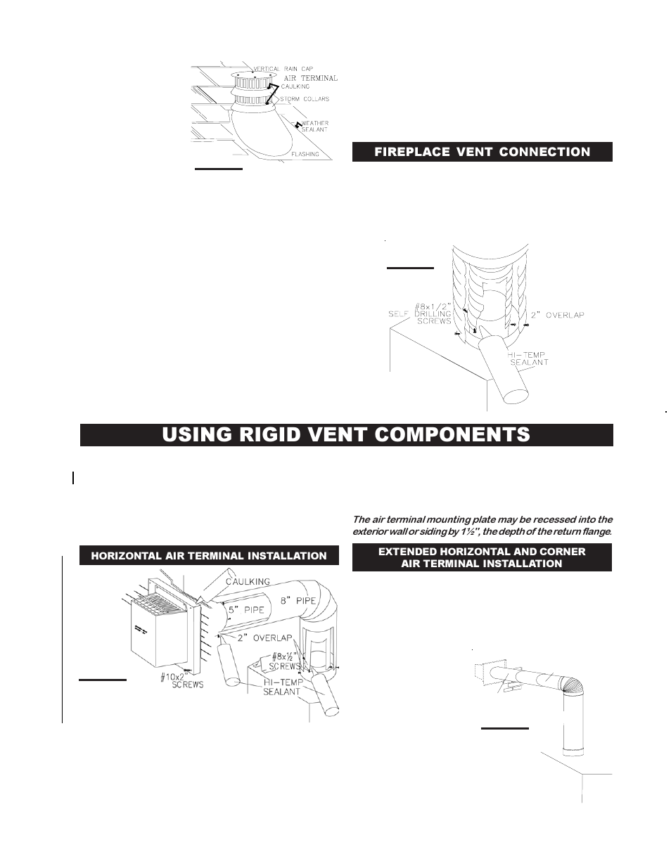Using rigid vent components | Napoleon Fireplaces BGD38PT User Manual | Page 15 / 28
