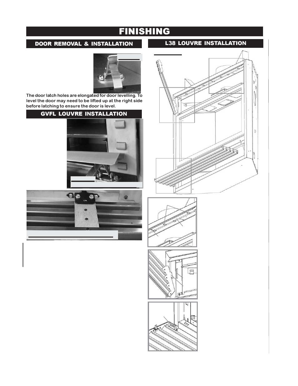 Finishing, L38 louvre installation | Napoleon Fireplaces BGD38PT User Manual | Page 18 / 28