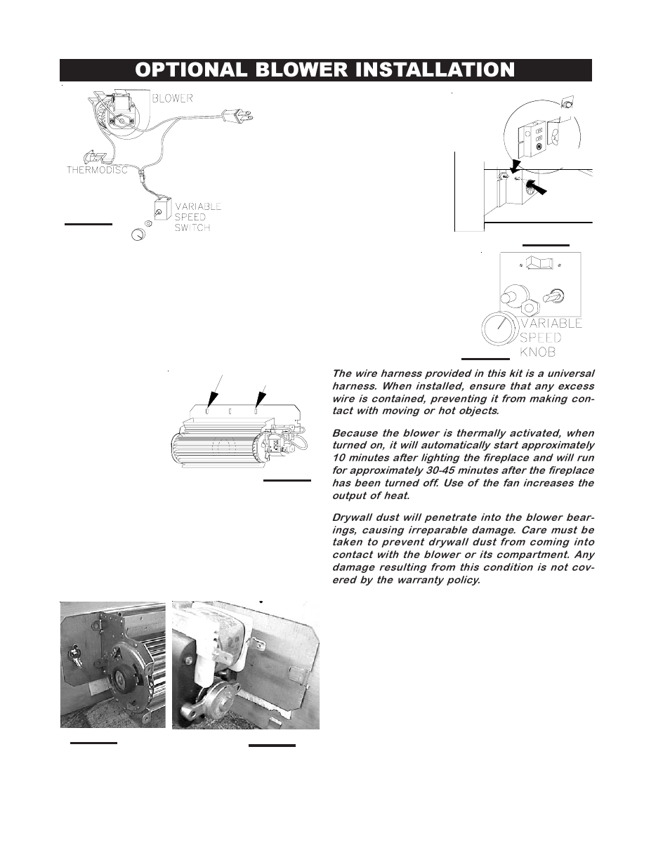 Optional blower installation | Napoleon Fireplaces BGD38PT User Manual | Page 20 / 28