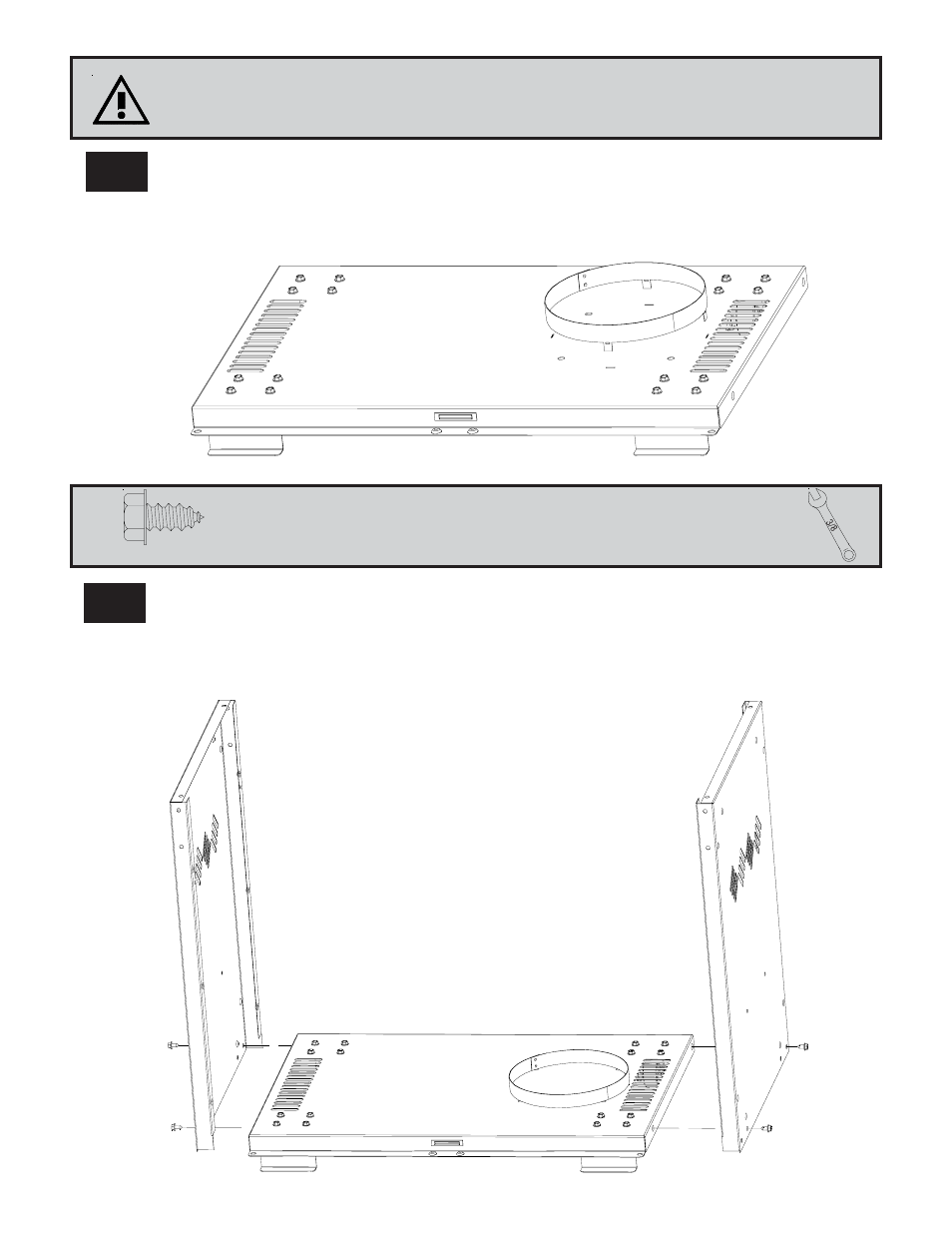 4left and right cart panel installation, Propane tank ring installation | Napoleon Grills MIRAGE 485 User Manual | Page 13 / 28